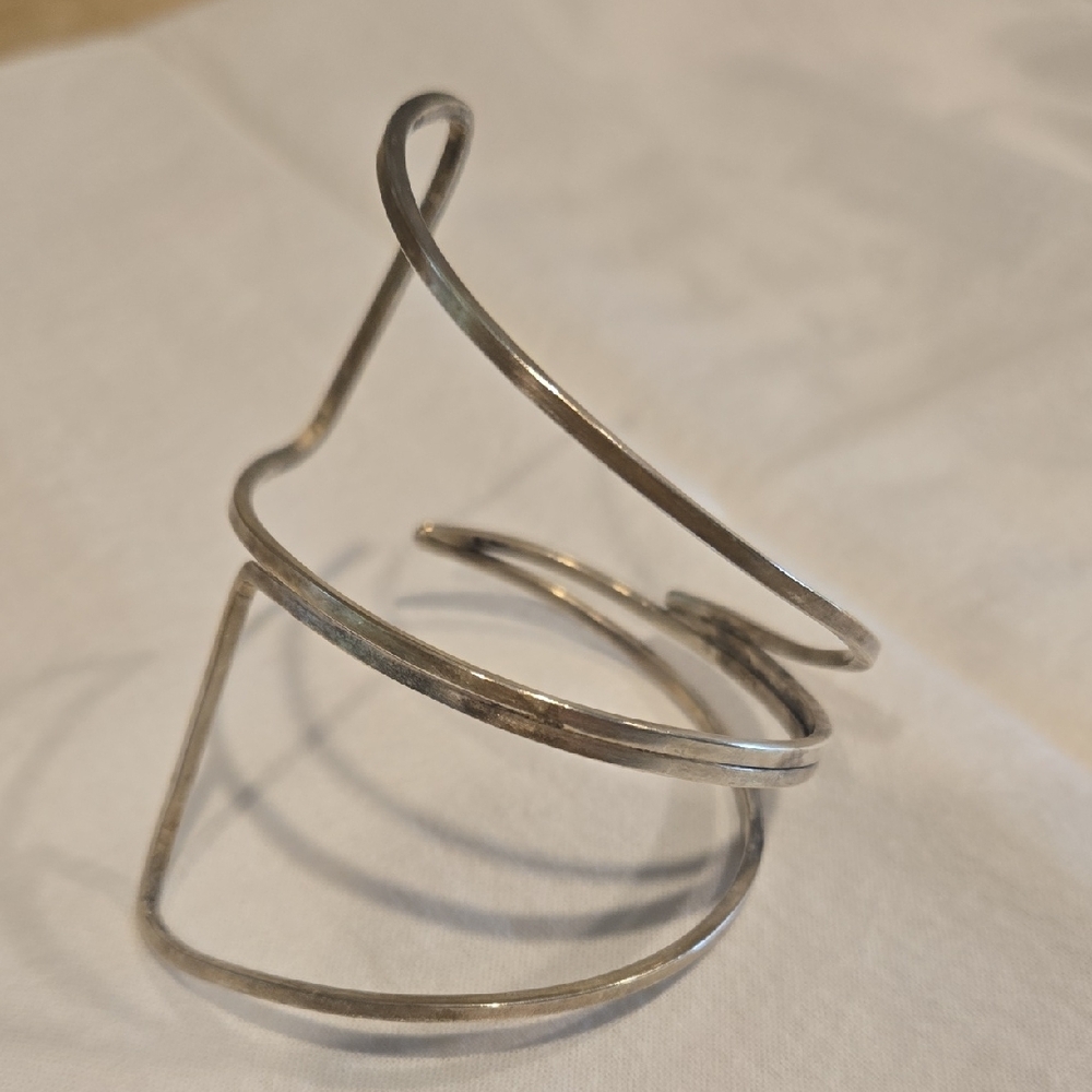 Silver Spiral Cuff Bracelet